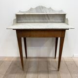 Vintage marble and wood toilet table