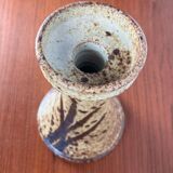 Mid-century Danish studio ceramic candlestick signed Aage Würtz, 1960s.