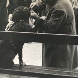 Photo années 80. Art contemporain chien clown Beaubourg