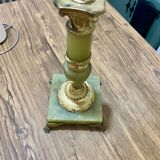 Antique lamp base in green onyx and gilded brass – late 19th / early 20th century