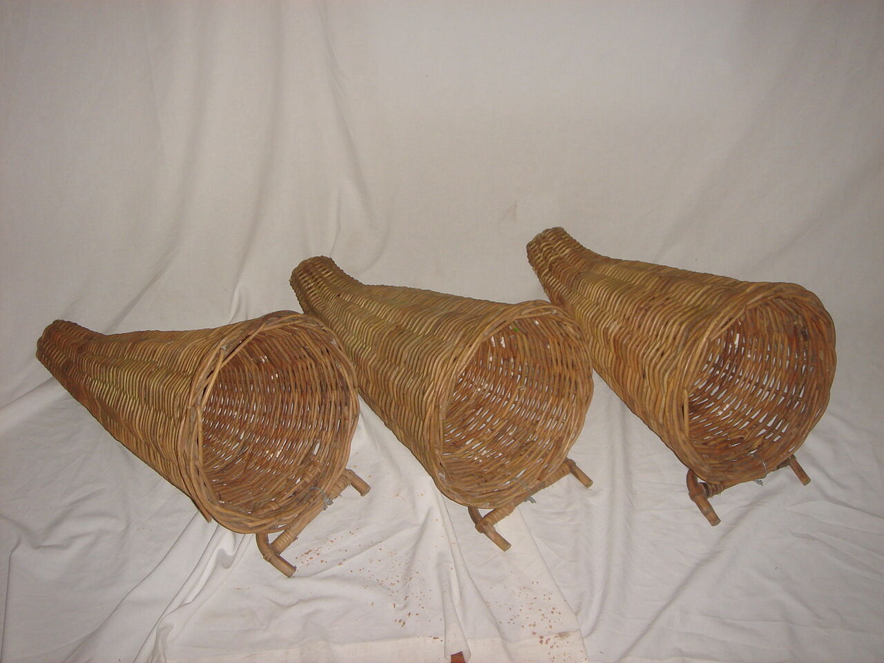 Panier rotin & osier de 1970