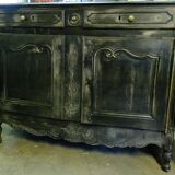 Sideboard in patinated solid oak