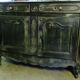 Sideboard in patinated solid oak