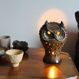 Ceramic owl lamp, Fonck and Mateo in Vallauris