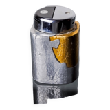 Brutalist lighter by Art3, Brass and aluminum, 1970, Spain