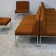 Ensemble de 10 chauffeuses de Louis Baillon, édition Planforms formant canapé modulable, circa 1950