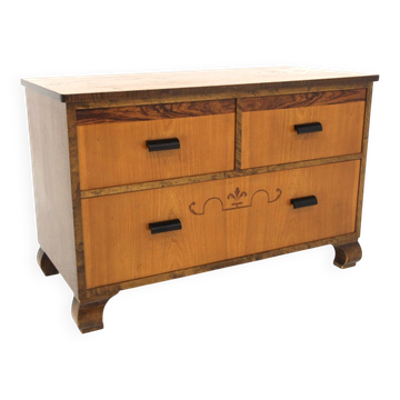 Commode scandinave en orme et en noyer, Swedish Modern, Suède, 1930
