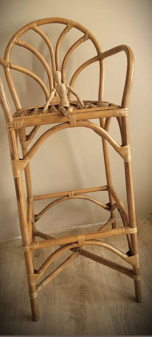 Tabouret haut rotin