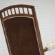 Chaise berçante danoise des années 1930, dossier haut, laine tissée à la main d'origine, bois de frêne.