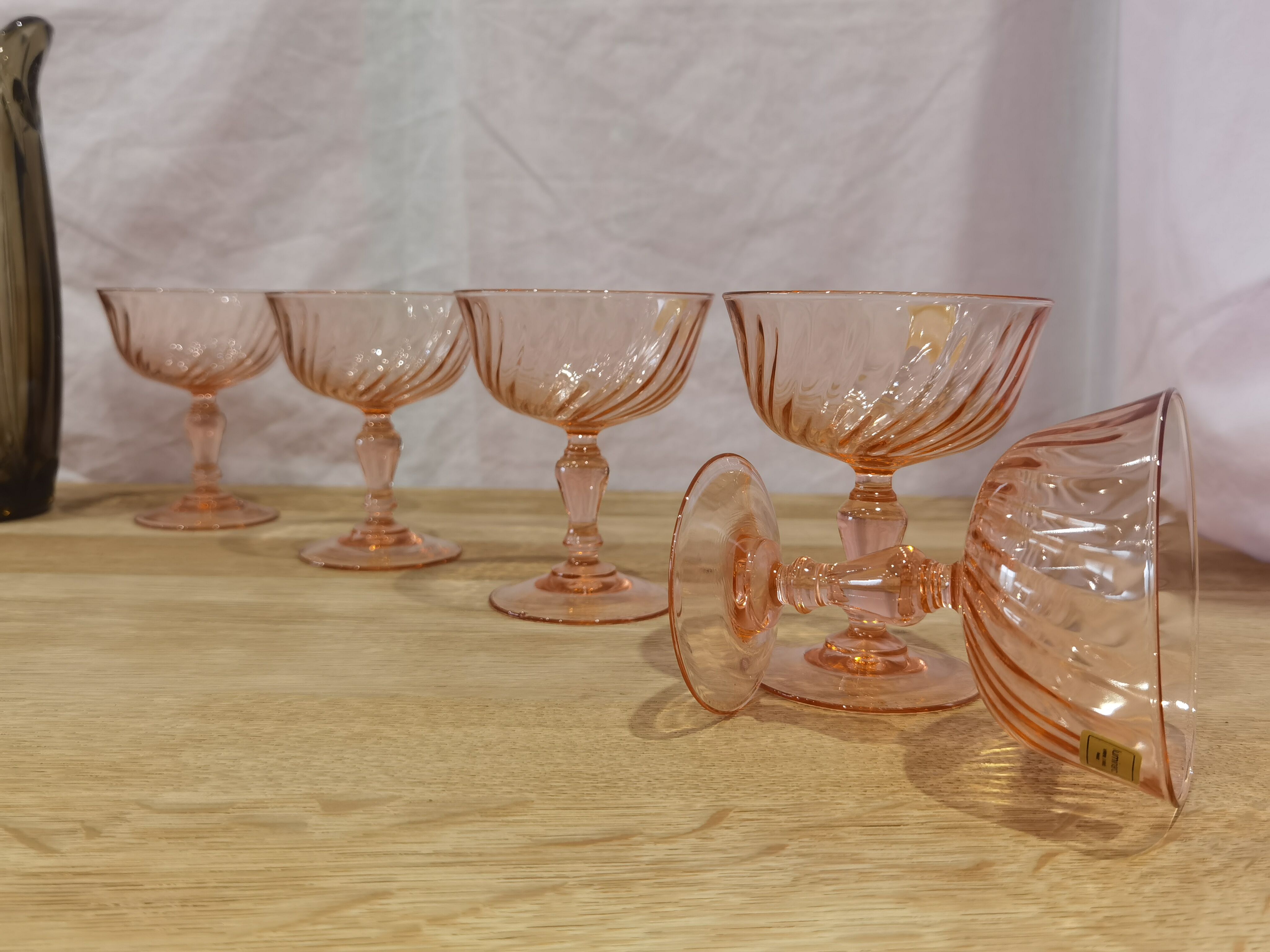 5 coupes à champagne de la marque "luminarc" rosaline