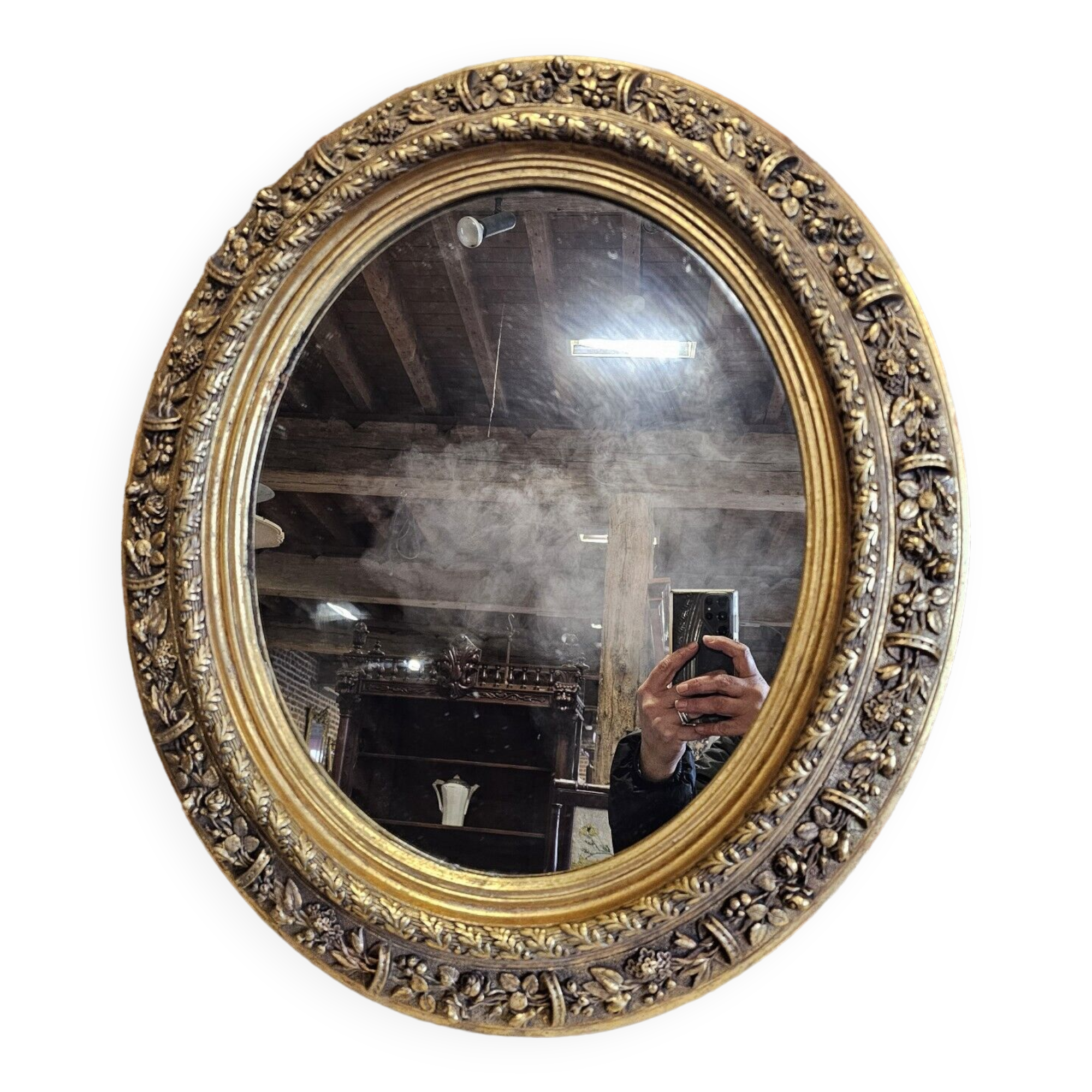 Small oval mirror