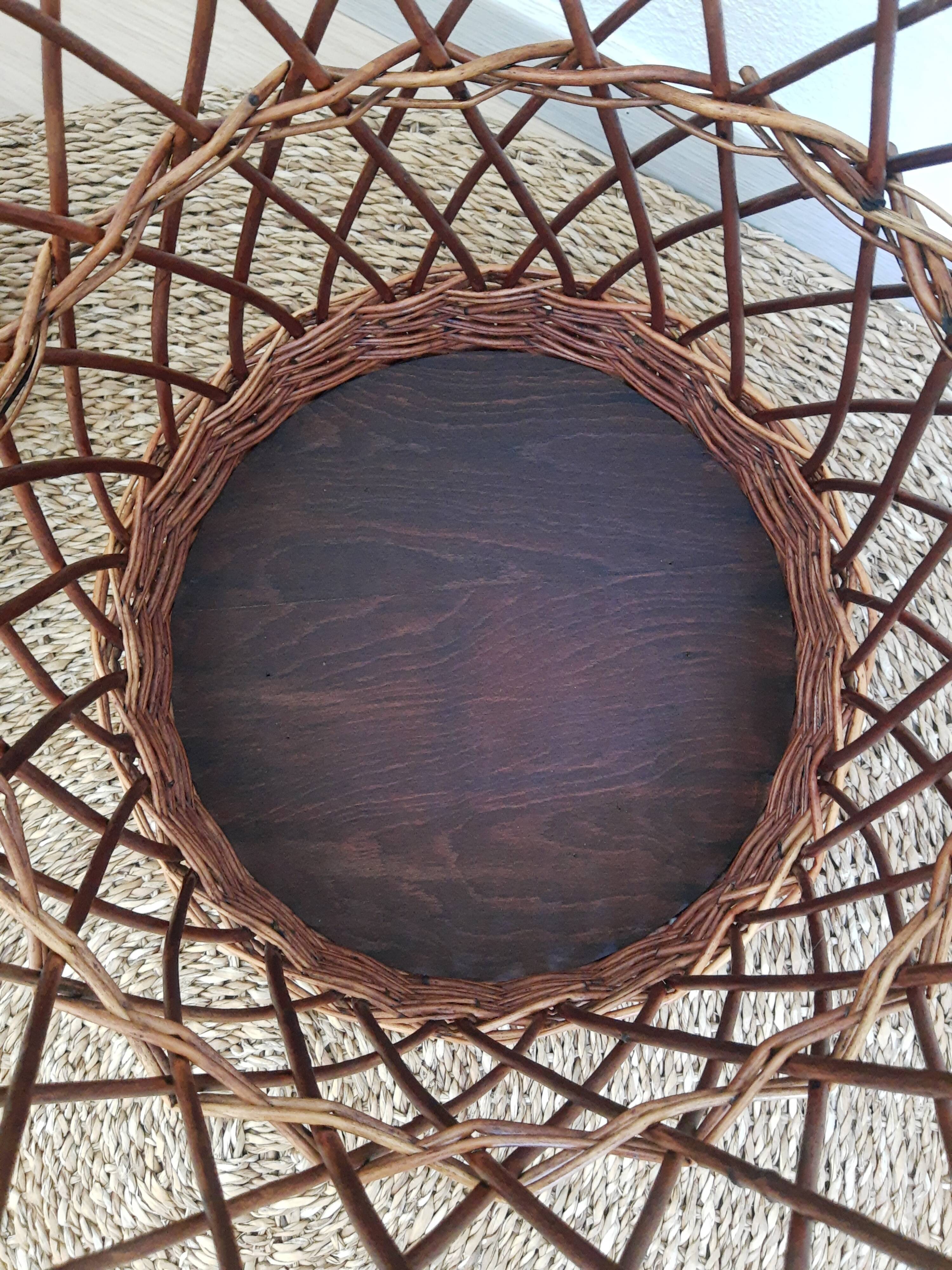 Large basket / laundry basket - vintage wicker toy basket