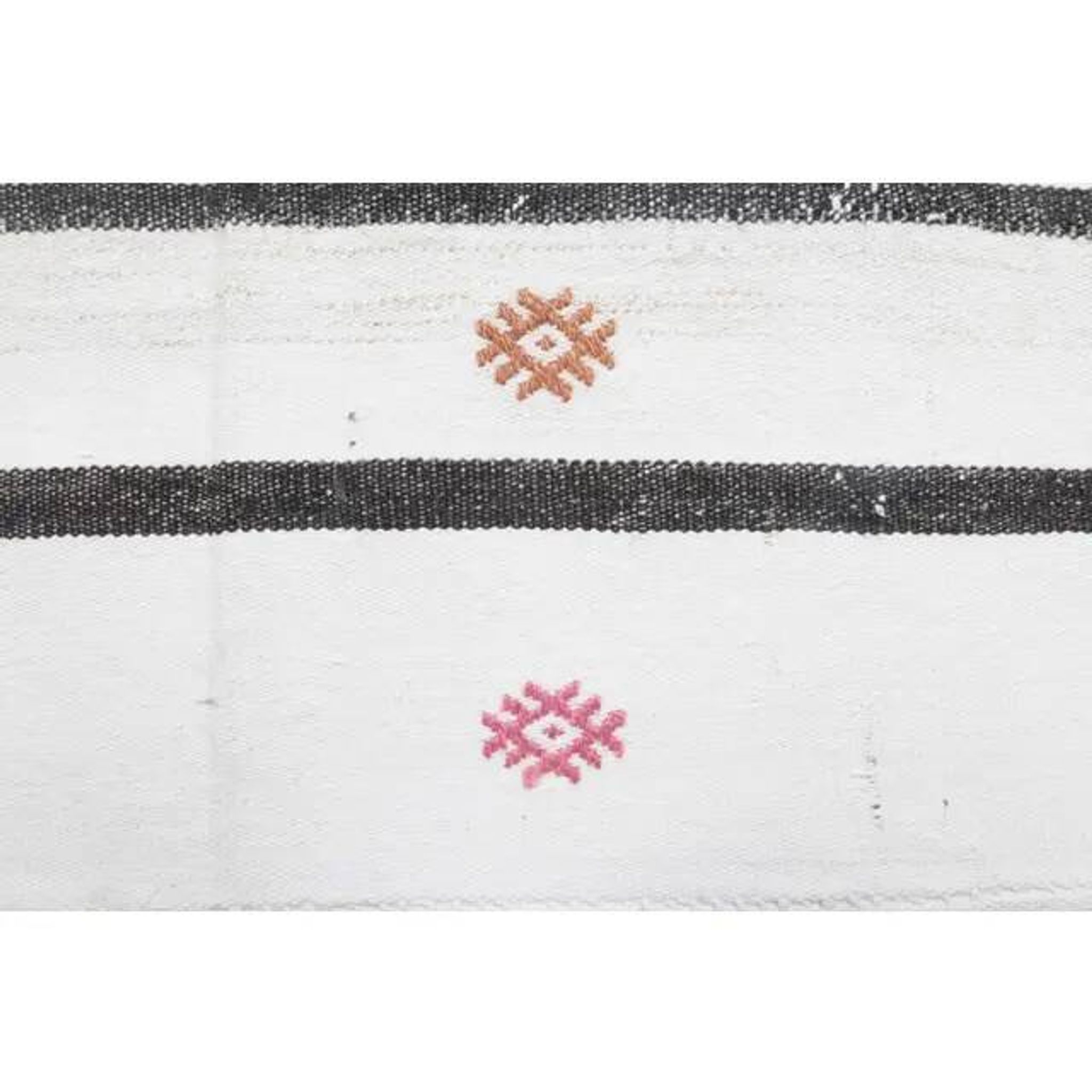 Vintage Turkish Handmade Wool Cotton White Rug 77x144