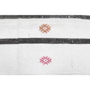 Vintage Turkish Handmade Wool Cotton White Rug 77x144