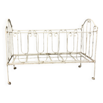 Ancien lit banquette fer forgé vintage
