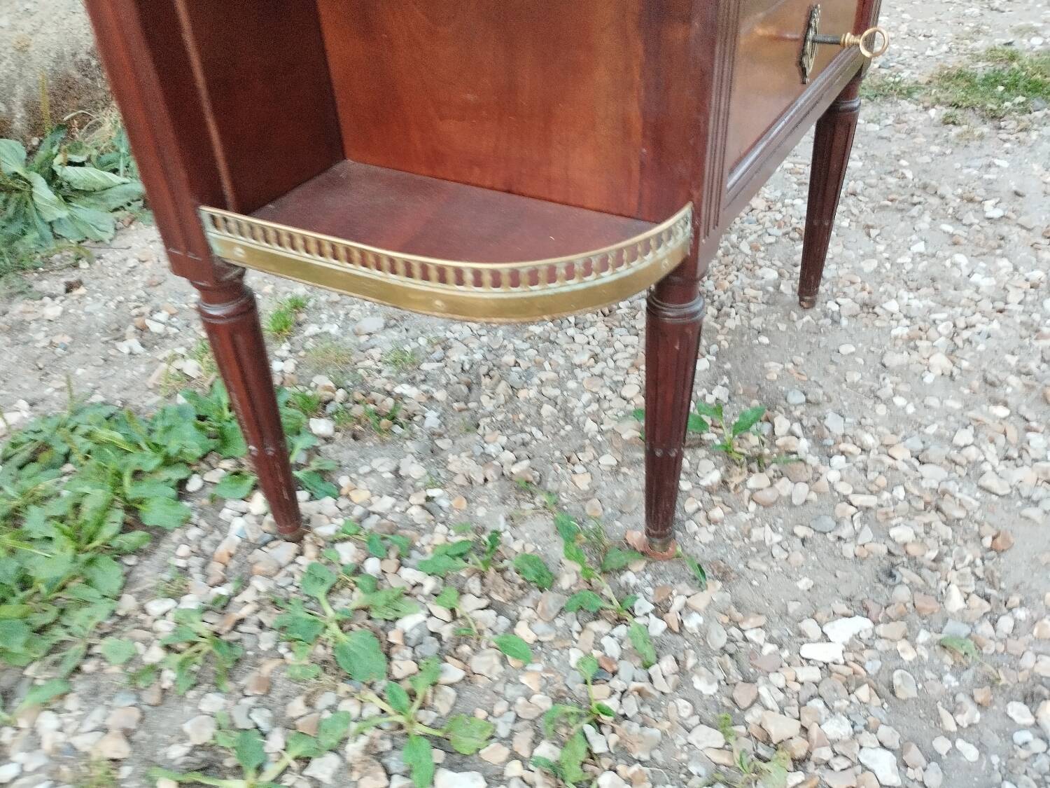 Antique Louis XVI style chest of drawers with marble top