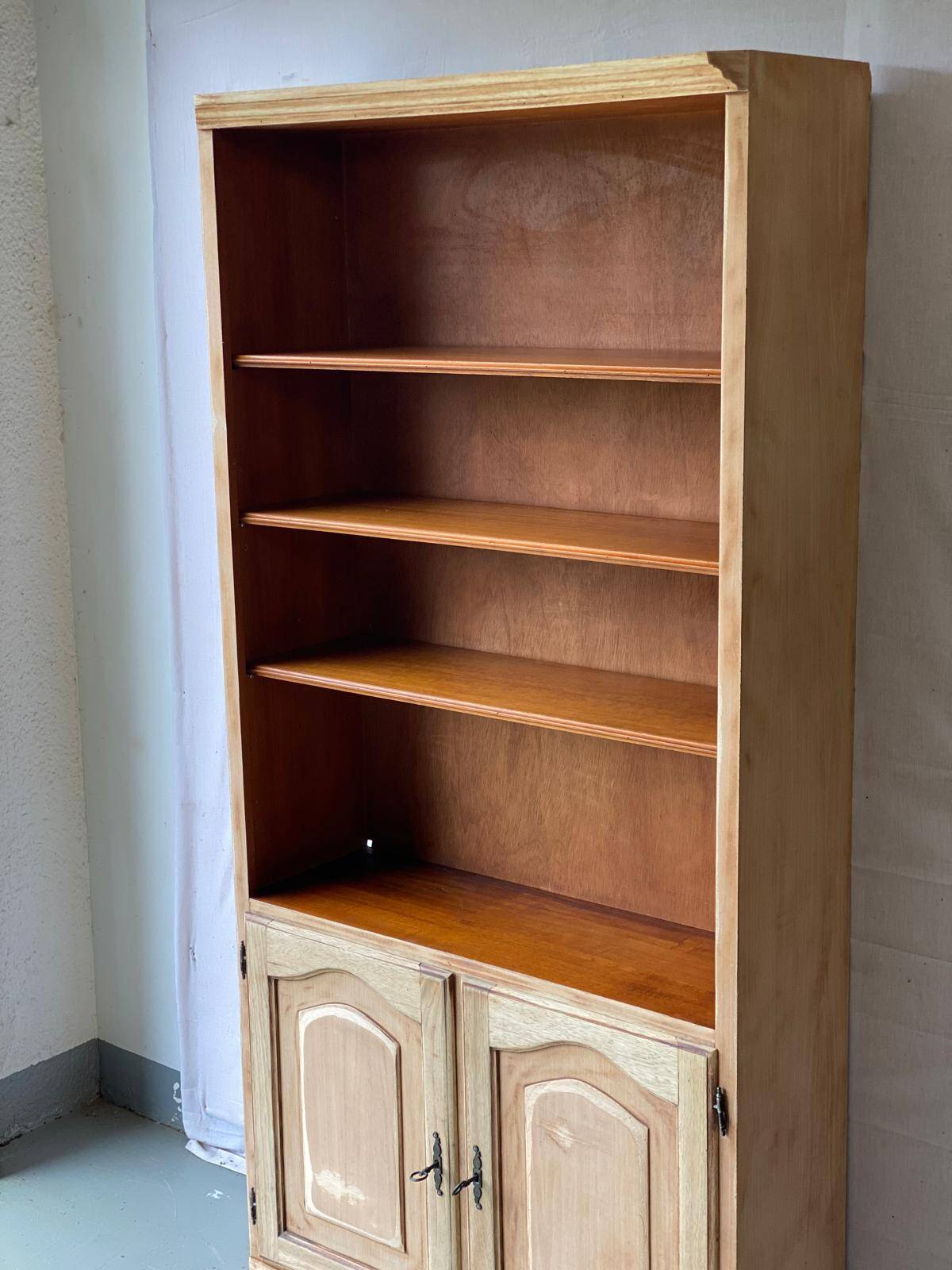 French vintage wooden bookcase