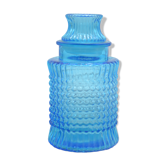 Vintage blue jar with relief