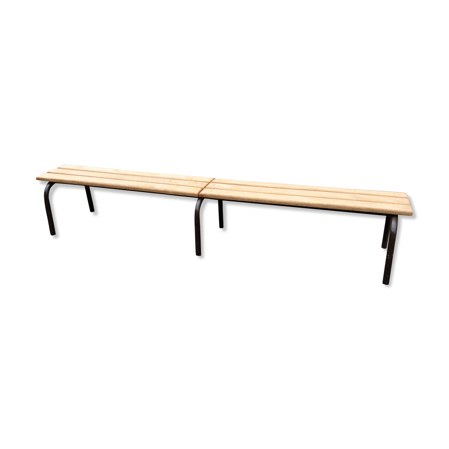 Former vintage mullca school bench. tubular pedestal