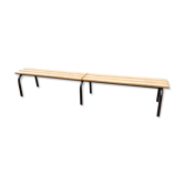 Former vintage mullca school bench. tubular pedestal