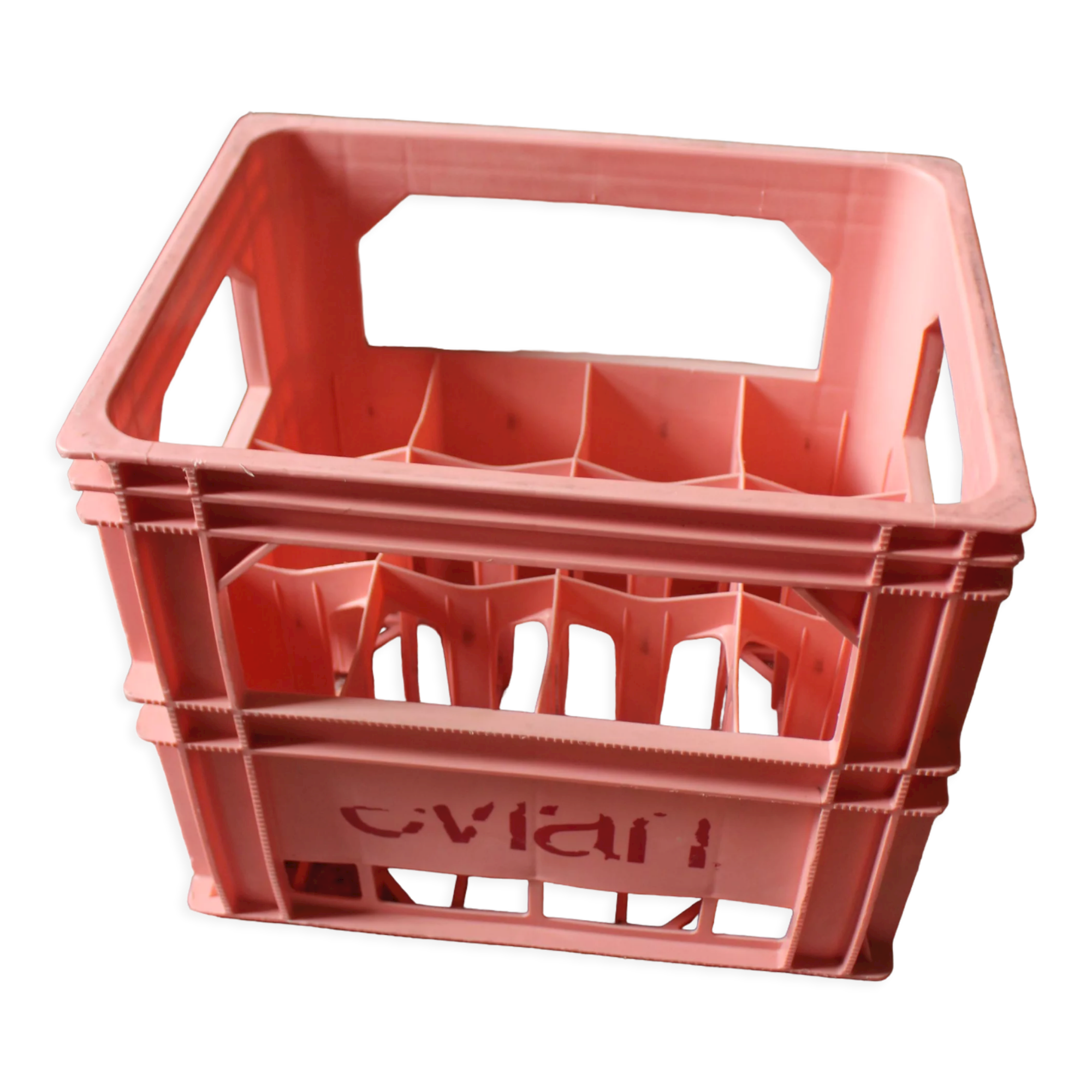 Locker 12 bottles Evian pink plastic