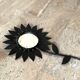Black metal flower mirror 60s 30x51cm