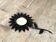 Black metal flower mirror 60s 30x51cm