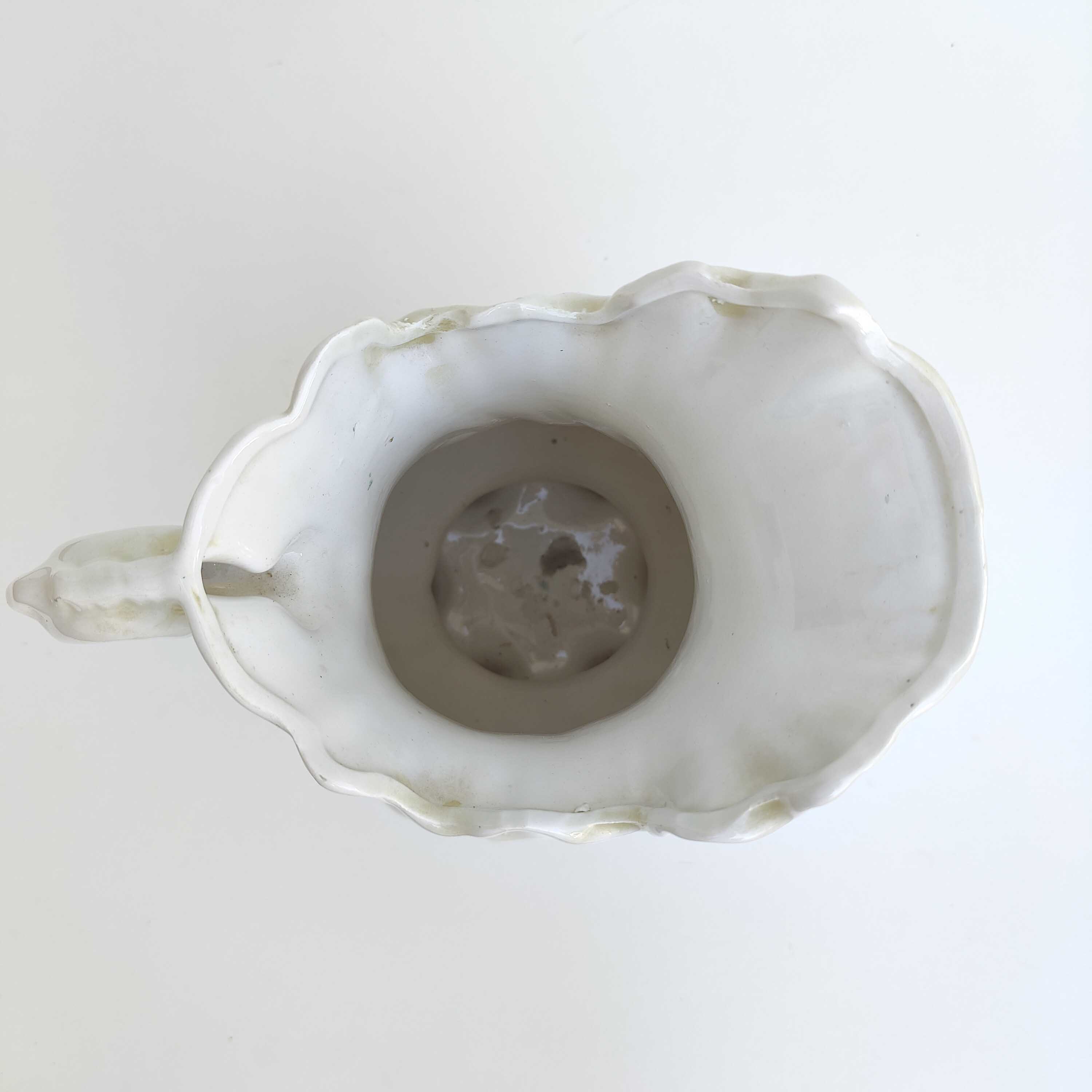 Vase italien céramique décor fleurs forme de cruche