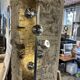 Rare magnetic eyeball floor lamp by Goffredo Reggiani