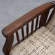 Arts & Craft oak armchair with spindle sides and tweed upholstery, Belgium