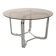 Vintage round dining table in smoked glass and chrome metal