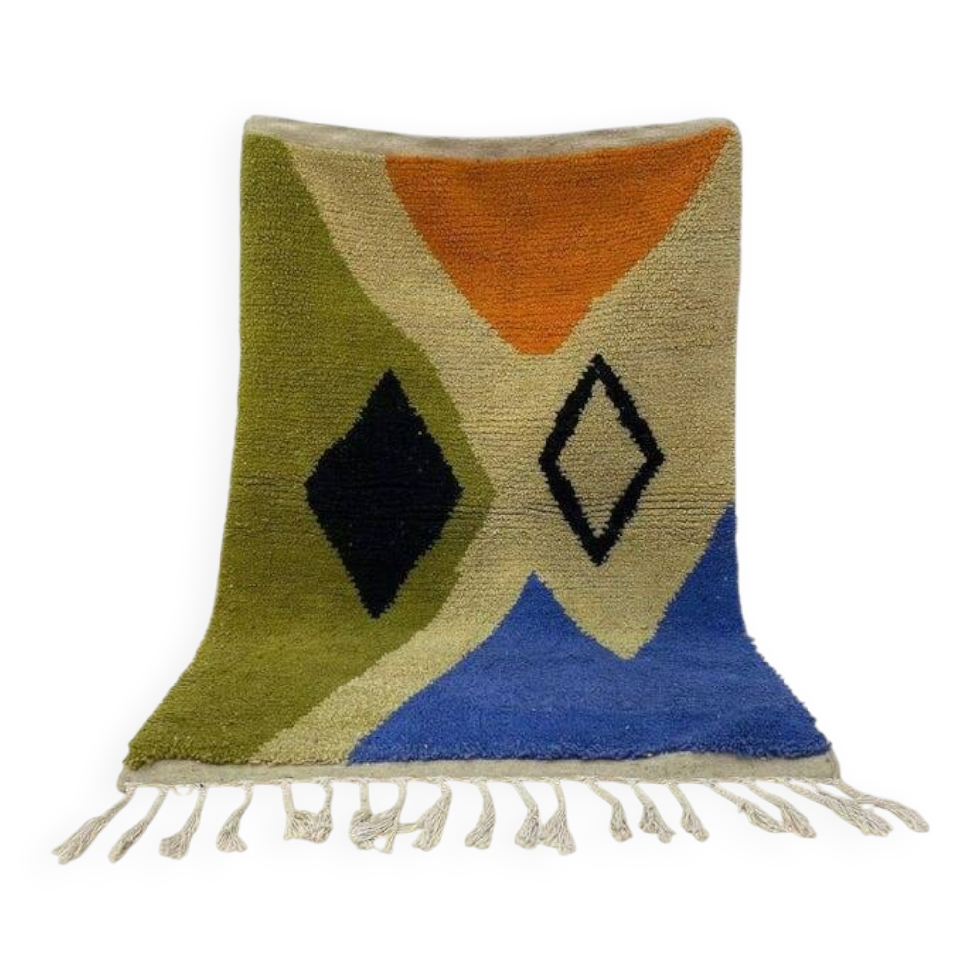 Handmade natural wool rug size 150 x 250 cm