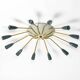 Very nice large 12-armed Mid Century Modern Brass Sputnik ceiling lamp