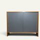 Vintage wooden sideboard with sliding doors – 1960s