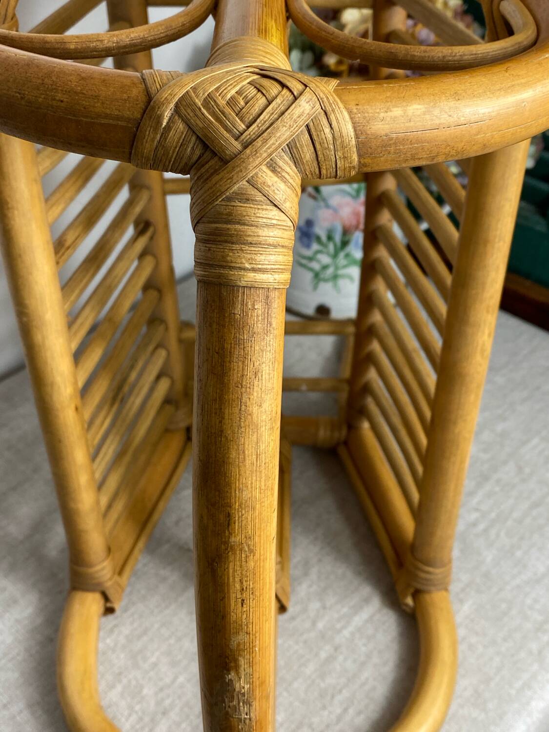 Rattan magazine rack