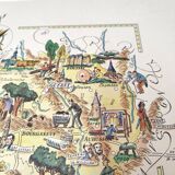 Old Limousin map illustrated Jacques Liozu 1951
