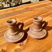 Vintage stoneware candle holders