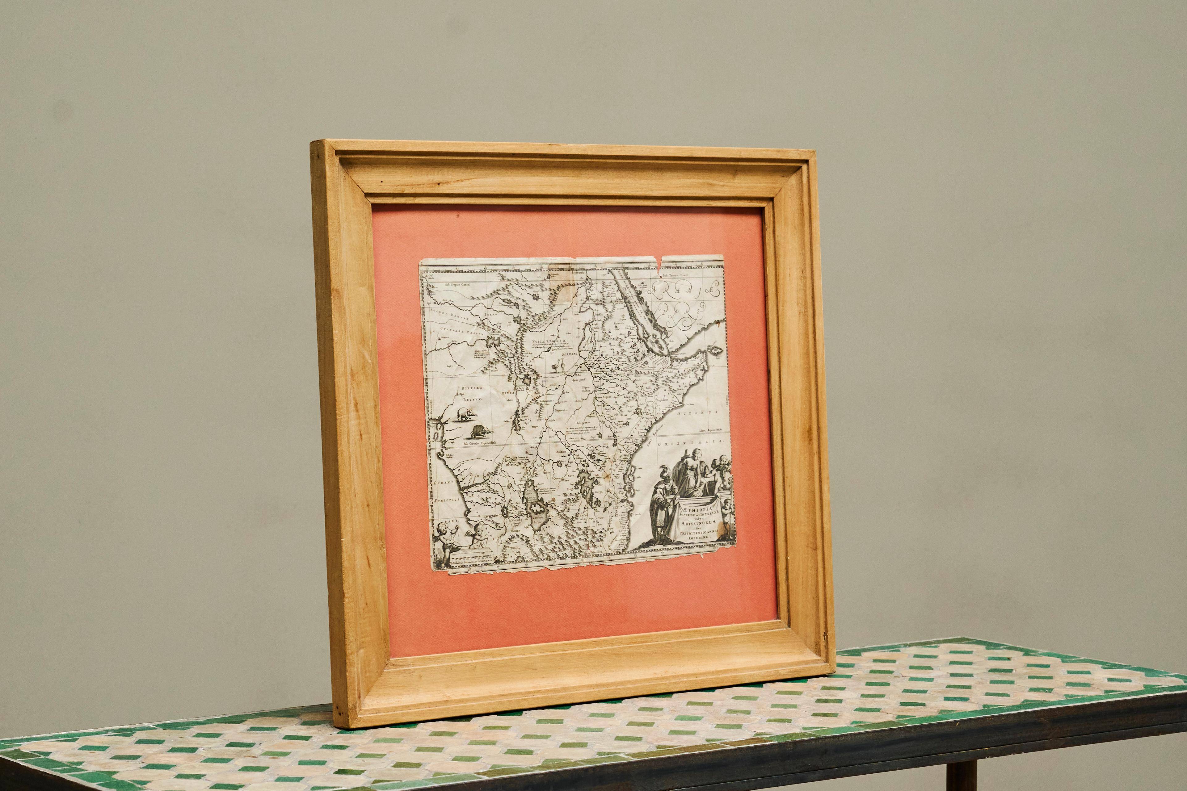 Rare original map of Ethiopia from the 17th century by Willem Janszoon Blaeu.