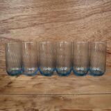 6 verres à eau bleu à tourbillon optique luminarc