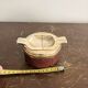 Mid-Century Modern Italian Silver Metal Leather Table Ashtray