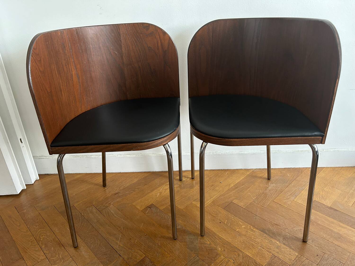 Set of table and 4 teak chairs, Fusion model by Sandra Kragnert for IKEA, Sweden, 1970s: