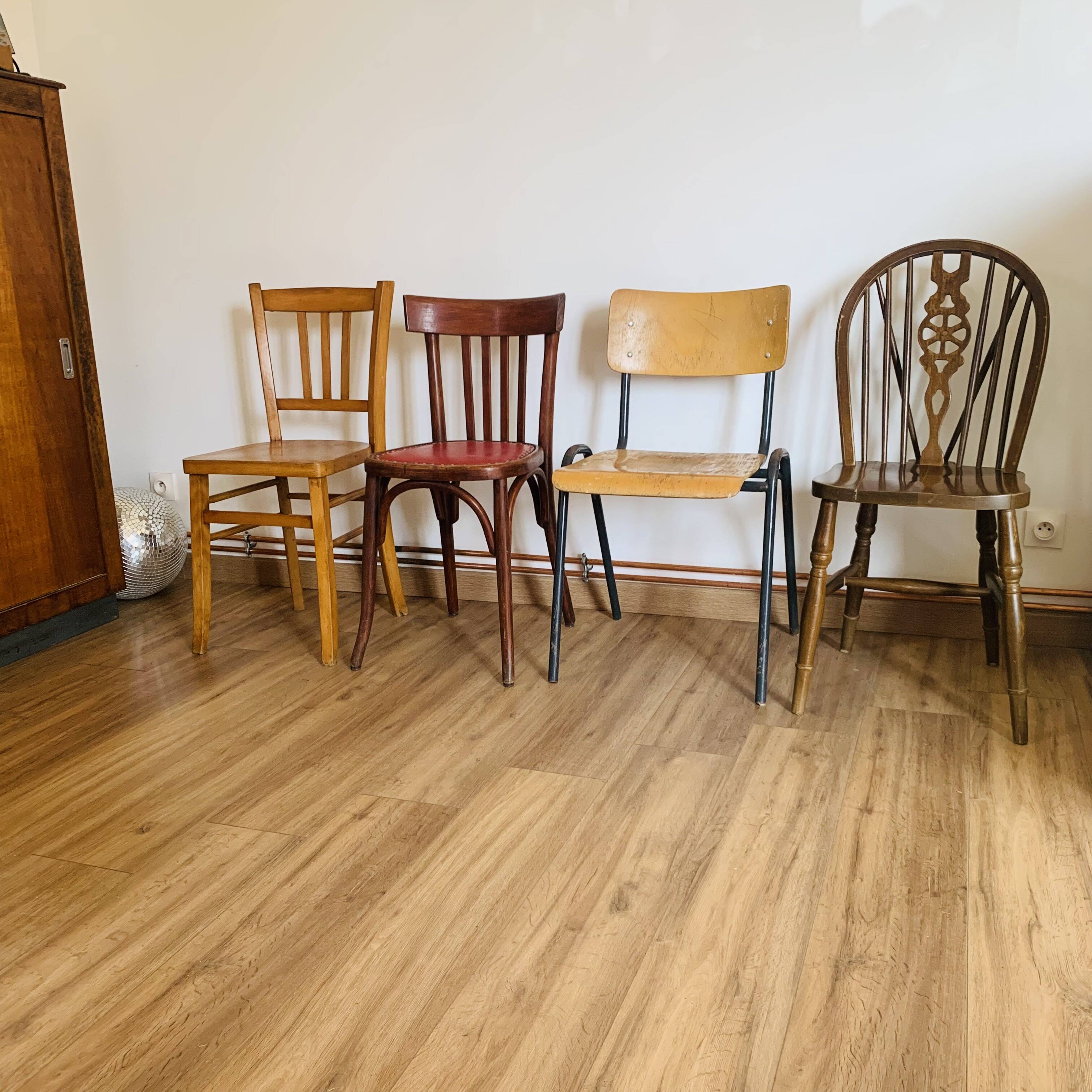 Set of 4 mismatched chairs