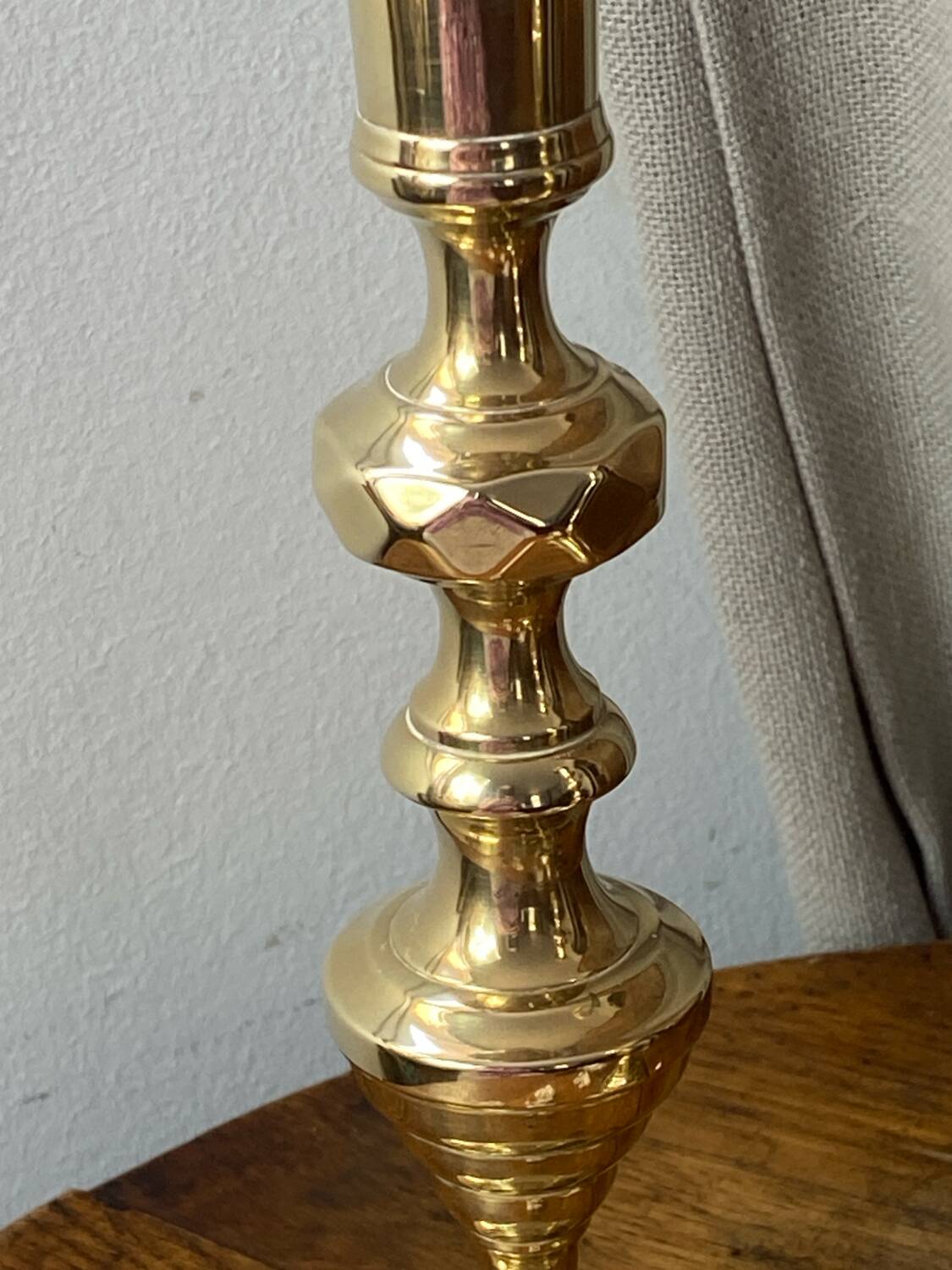Pair of solid brass candlesticks, Georgian style