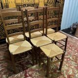 6 high-backed straw chairs