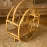 Vintage rattan magazine rack