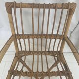 Chaise enfant en rotin vintage 1960 Louis Sognot - chaises enfant