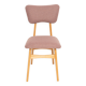 "Butterfly" dining chair, boucle pink wool, light wood