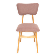 "Butterfly" dining chair, boucle pink wool, light wood