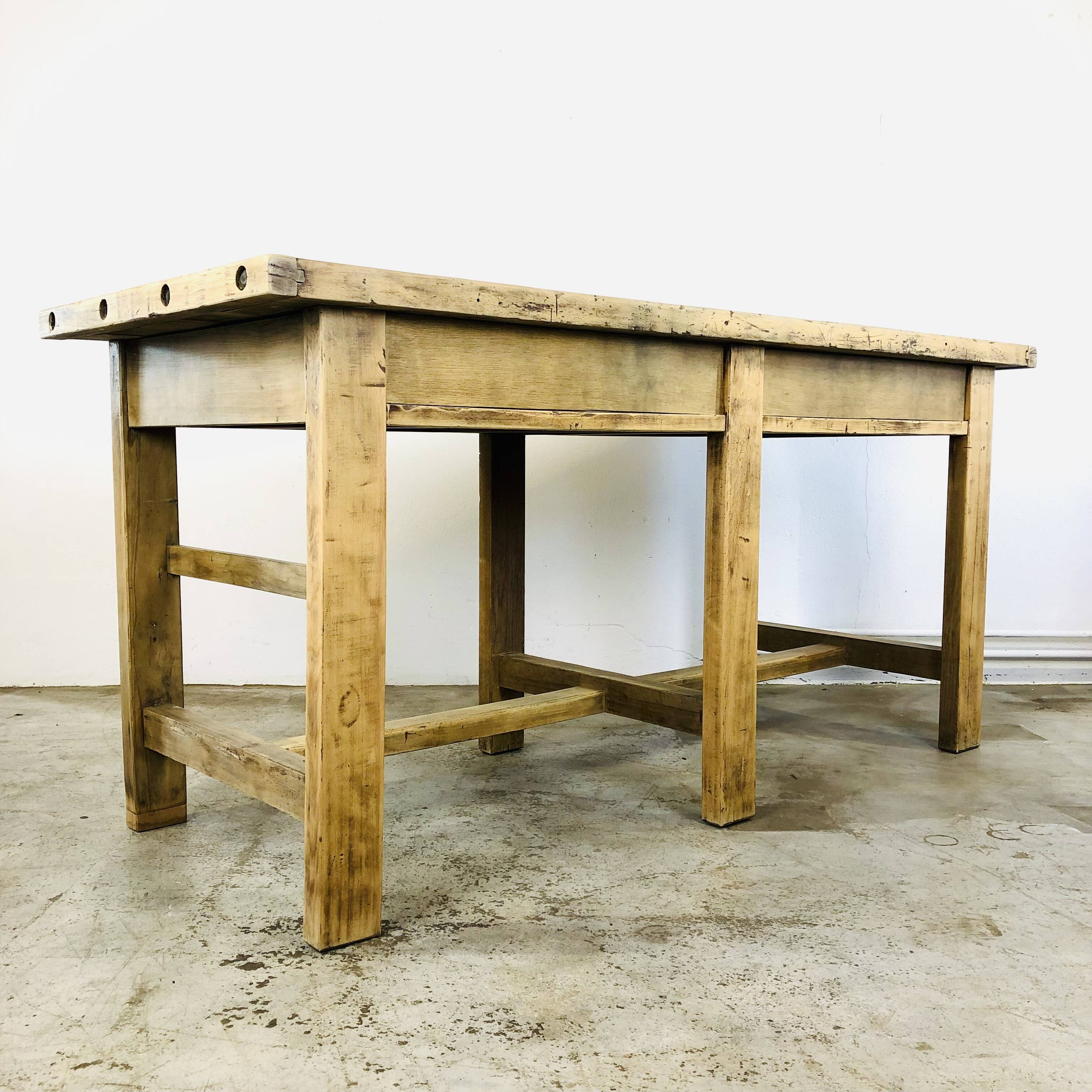 French old beech bakery table