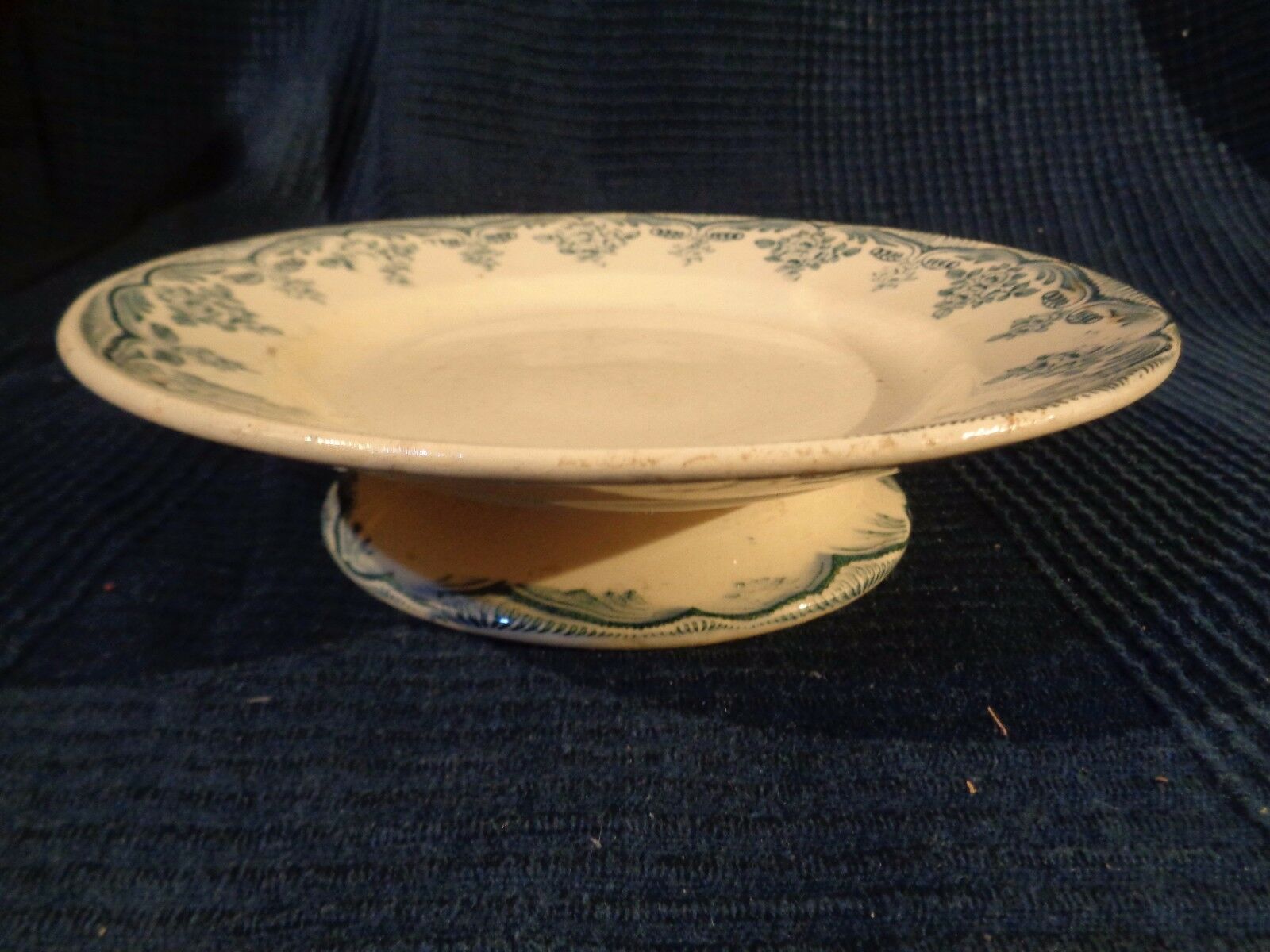 Ceramic cake flat compotier 1900 Louis
